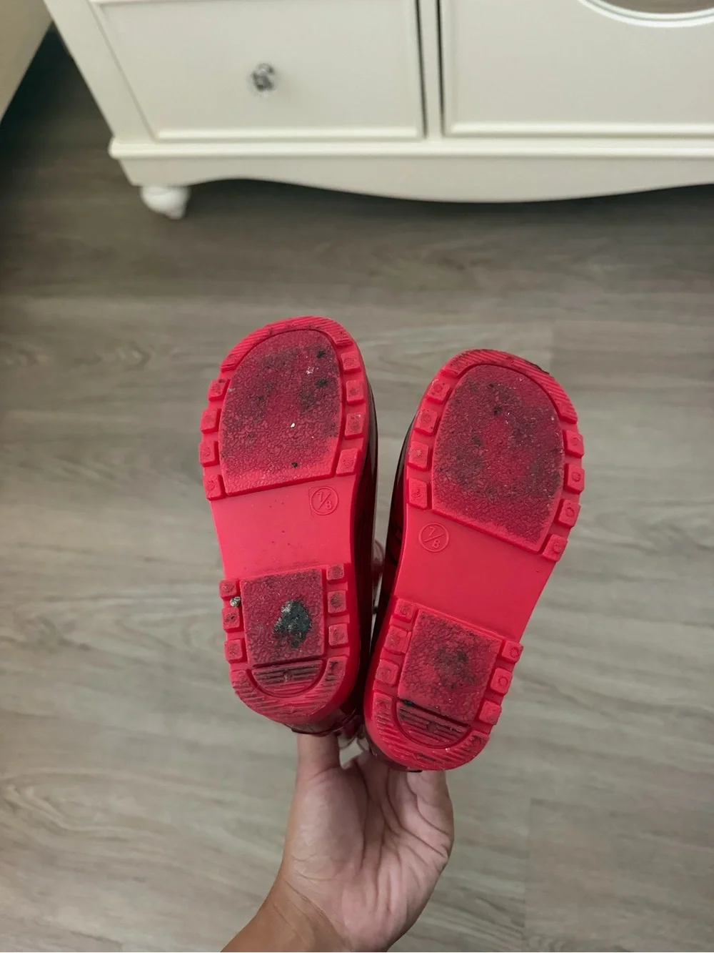 Disney Cars Lightning McQueen Red Rainboots Size 7/8 C
